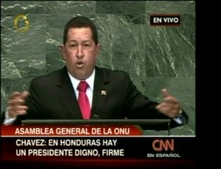 Acerca de Honduras, Chavez aseguró en la ONU que fue el Pent