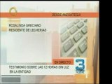 Una vecina de Lecherías atestigua cómo vive la falta de luz
