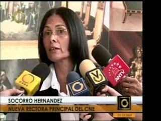 La rectora elegida por el CNE, Socorro Hernández, declara po