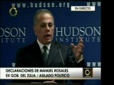 Intervención de Manuel Rosales en el Foro sobre democracia e