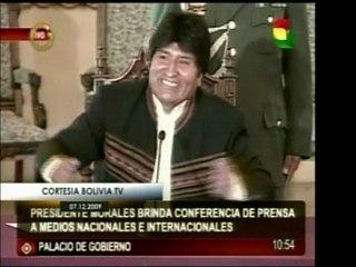 El Pdte. reelecto de Bolivia, Evo Morales, declara acerca de