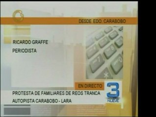 Familiares de reos de Tocuyito trancaron Carabobo. El Min. T