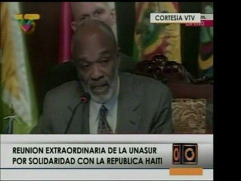 El pdte. de Haiti René Préval pidió en Unasur ayuda para pun