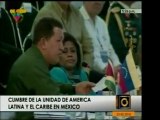 El Pdte. Chavez resaltó en la Cumbre de la Unidad, en México