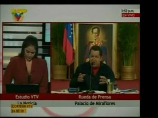 Durante una alocución del Presidente Chavez se produjo una f