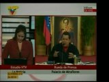 Durante una alocución del Presidente Chavez se produjo una f