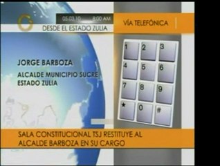 El alcalde Jorge Barboza declara que regresará hoy a su pues