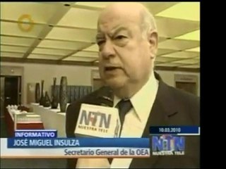 El Sec. de la OEA, José Miguel insulza, dijo que estaría dis