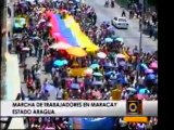 Trabajadores aragüeños se manifiestan en su día