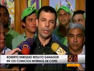 Roberto Enriquez resultó electo presidente de Copei, según p