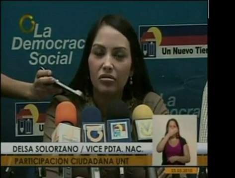 Delsa Solórzano, vocera de UNT, rechaza la detención de Oswa