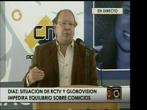 Rector del CNE, Vicente Díaz, lamenta la falta de equilibrio