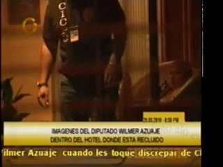 Imagenes del  diputado Wilmer Azuaje desde su lugar de deten