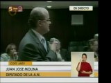 Dip. Juan José Molina argumenta a favor del dip. Wilmer Azua