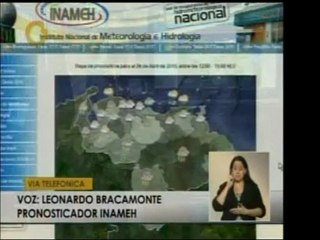El Inameh reporta el tiempo actualmente en el país
