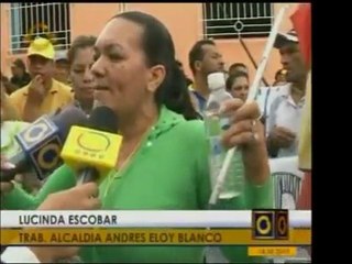 Trabajadores de la Alcalcía Andrés Eloy Blanco, marchan en L