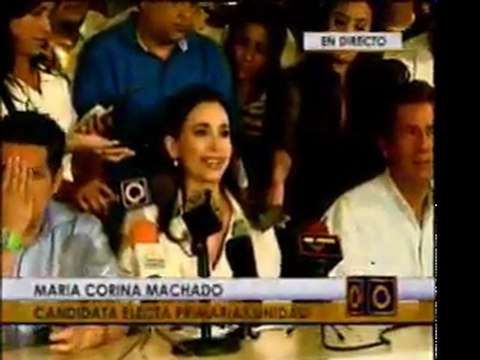 Declaraciones de María Corina Machado, candidata electa con