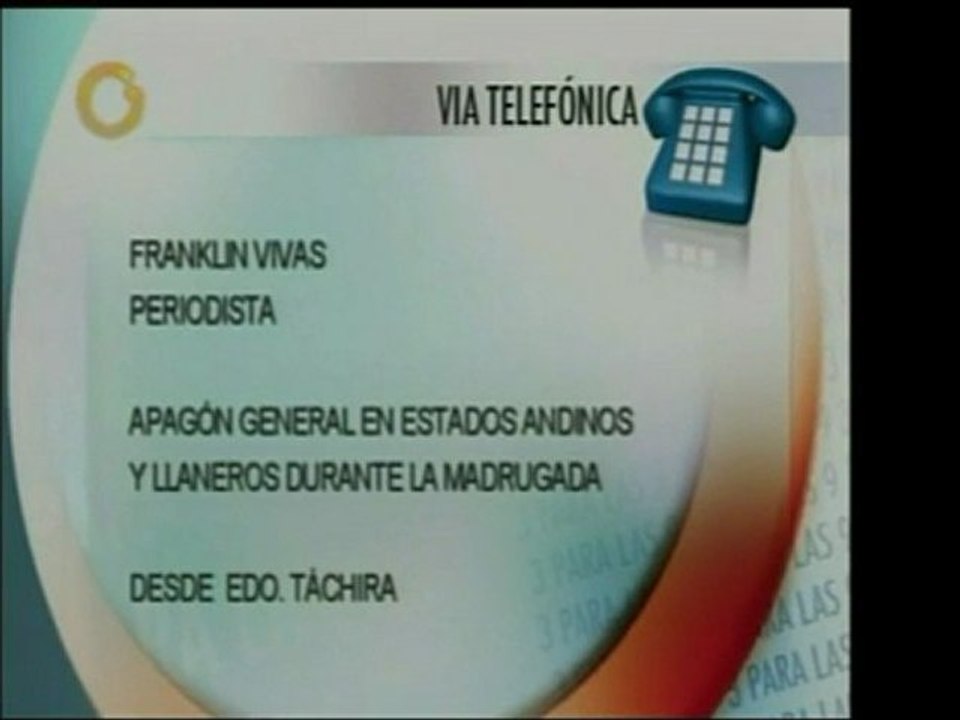 En los estados llaneros y merideños hubo un apagón generaliz