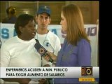 Enfermeros y enfermeras de Aragua denuncian salario de Bs. F