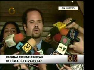 Tribunal otorga libertad condicional a Oswaldo Álvarez Paz.