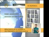 Abog. del periodista Leocenis García informó que el tribunal