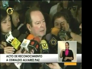 Declaraciones de Oswaldo Álvarez Paz luego de salir de un ac