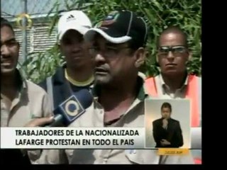Trabajadores de Lafarge inician protestas a nivel nacional p