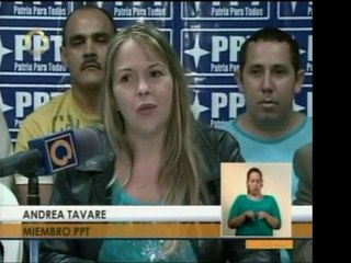Andrea Tavares, del PPT, denuncia su remoción "ilegalE del c