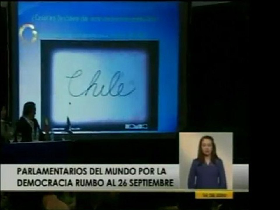 En evento "Parlamentarios del Mundo". Parlamentario chileno