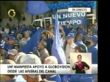 Partido UNT se apersona a las puertas de Globovisión para de