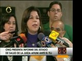 Abogado de María Lourdes Afiuni presenta un reporte de la sa