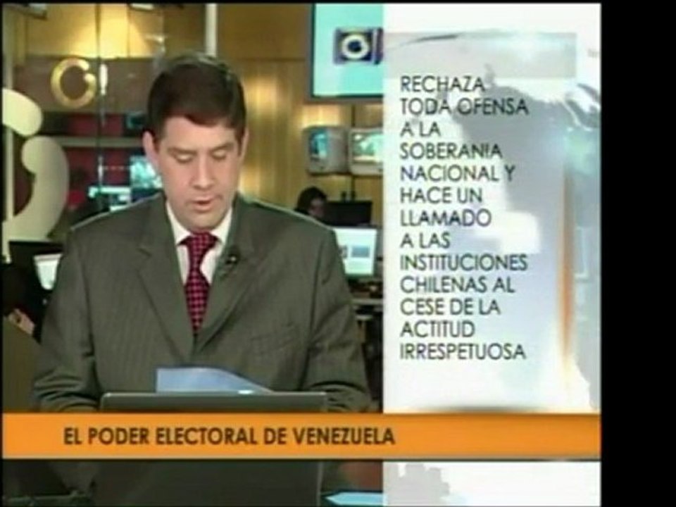 Poder Electoral hace un llamado a las instituciones chilenas