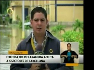 En Anzoátegui la crecida del río Araguita afectó a cinco sec