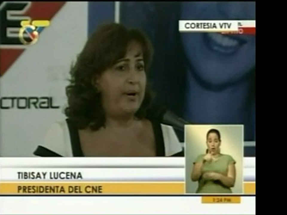 Presidenta del CNE, Tibisay Lucena, "respalda completamente"