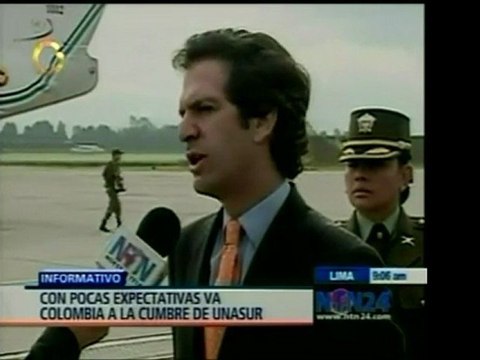 Canciller colombiano Jaime Bermúdez tiene pocas expectativas