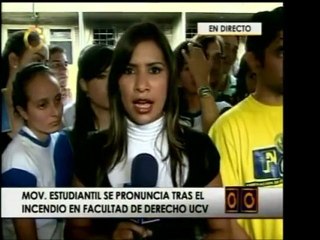 Centro de Estudiantes de Derecho de la UCV fue incendiada. E
