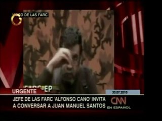 Líder de las FARC, Alfonso Cano, envía un mensaje al Pdte. J
