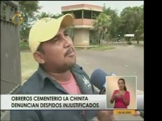 Obreros del cementerio Jardines La Chinita, expropiado por l
