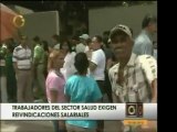 Sindicato de trabajadores de la salud trancan la vialidad en