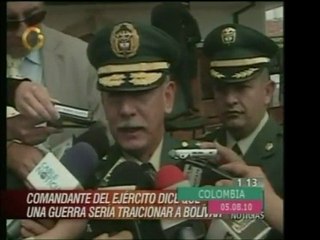 Comandante coombiano dice que una guerra con Venezuela es "i