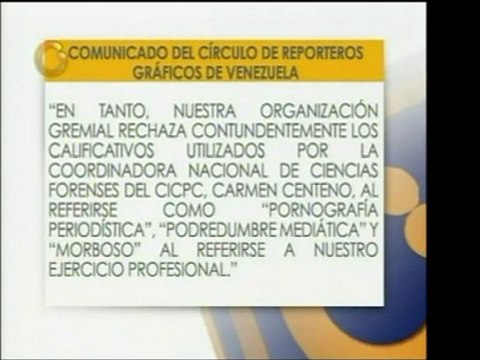 El Círculo de Reporteros Gráficos de Venezuela emite un comu