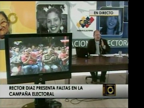 Rector del CNE Vicente Díaz muestra faltas durante campaña d