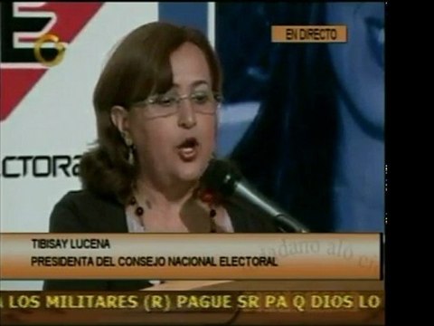 Habla rectora del CNE, Tibisay Lucena, contrastadas con tran