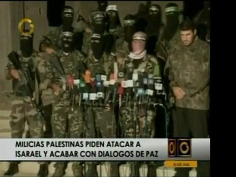 Milicias palestinas se oponen a las discusiones de paz con I