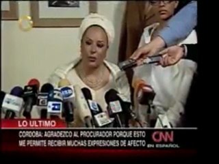 Declaraciones de Piedad Córdoba luego de que fuera destituíd