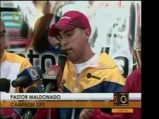 Pastor Maldonado, ganador de la GP2, fue recibido en Caracas