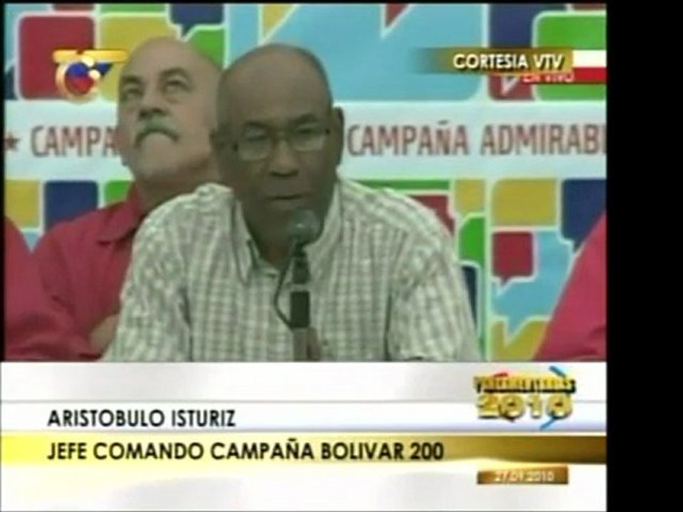 El jede de campaña del PSUV, Aristóbulo Istúriz, dijo que se
