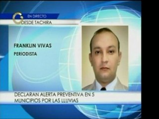 Táchira se encuentra en alerta preventiva por las lluvias