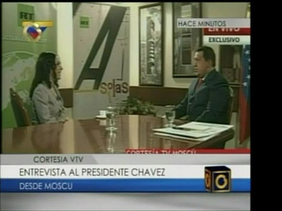 Presidente Hugo Chávez en Televisora Rusa: En Venezuela no a