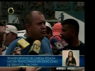 Conductores de vehículos pesados de Táchira realizan tranca